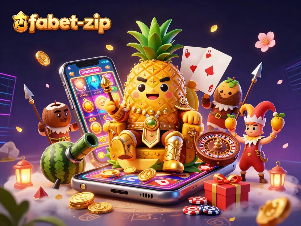 Catch the excitement of fabet-zip with a golden pineapple king and lavish casino elements.