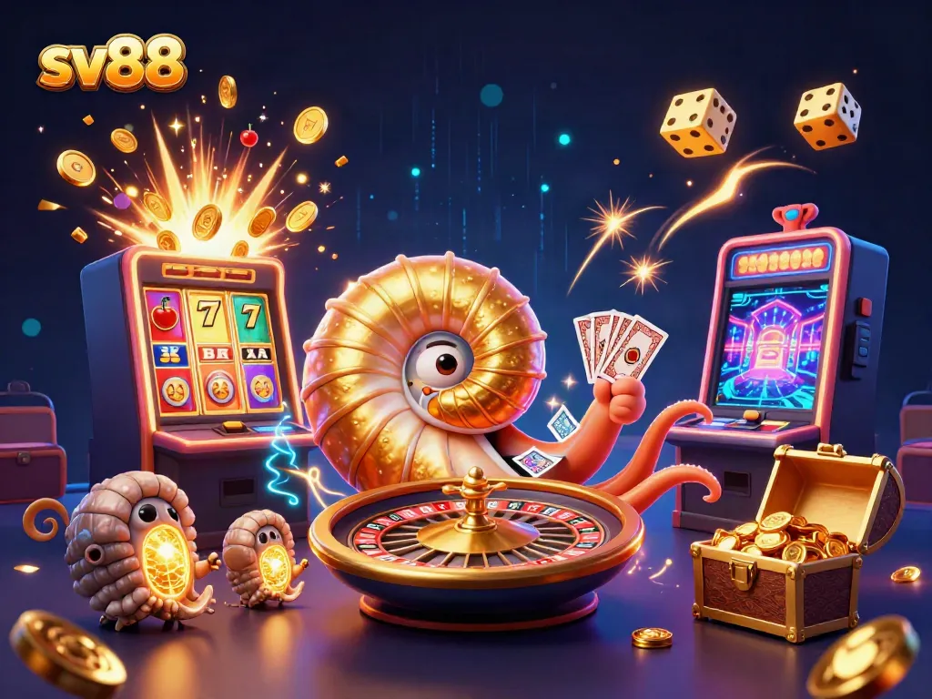 Win big with sv88's exciting casino scene featuring vibrant characters and jackpot bliss.